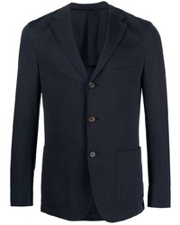 Мужской темно-синий замшевый пиджак от Eleventy