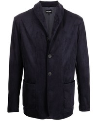 Мужской темно-синий замшевый пиджак от Giorgio Armani