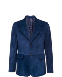 Мужской темно-синий замшевый пиджак от Prada