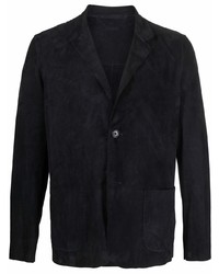 Мужской темно-синий замшевый пиджак от Salvatore Santoro