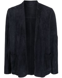 Мужской темно-синий замшевый пиджак от Salvatore Santoro
