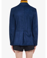 Мужской темно-синий замшевый пиджак от Prada