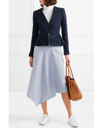 Женский темно-синий замшевый пиджак от Adam Lippes