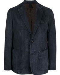 Мужской темно-синий замшевый пиджак от Tagliatore