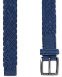 Мужской темно-синий замшевый плетеный ремень от Andersons