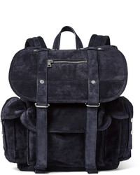 Мужской темно-синий замшевый рюкзак от Balmain