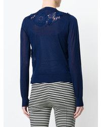 Женский темно-синий кардиган с вышивкой от Semicouture