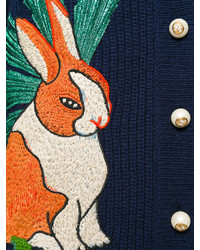 Женский темно-синий кардиган с вышивкой от Gucci