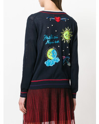 Женский темно-синий кардиган с украшением от Muveil