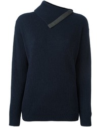 Женский темно-синий кашемировый свитер от Brunello Cucinelli