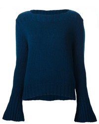 Женский темно-синий кашемировый свитер от Derek Lam