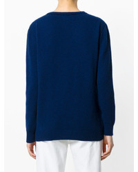 Женский темно-синий кашемировый свитер от Alberta Ferretti