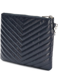 Темно-синий клатч от Saint Laurent