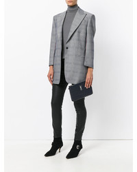 Темно-синий клатч от Saint Laurent