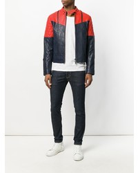 Мужской темно-синий кожаный бомбер от Zadig & Voltaire