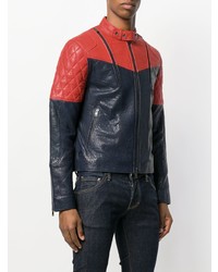 Мужской темно-синий кожаный бомбер от Zadig & Voltaire