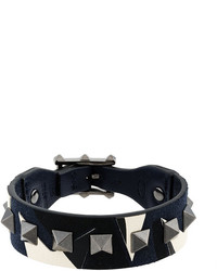 Мужской темно-синий кожаный браслет от Valentino Garavani