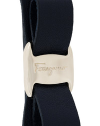 Темно-синий кожаный браслет от Salvatore Ferragamo