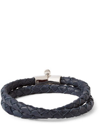 Мужской темно-синий кожаный браслет от Miansai