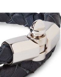 Мужской темно-синий кожаный браслет от Miansai