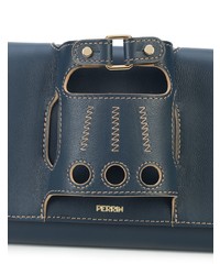 Темно-синий кожаный клатч от Perrin Paris