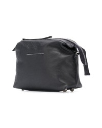 Темно-синий кожаный клатч от MM6 MAISON MARGIELA