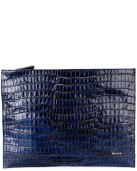 Темно-синий кожаный клатч от Zanellato