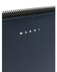 Темно-синий кожаный клатч от Marni