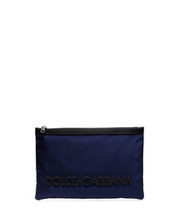 Мужской темно-синий кожаный мужской клатч от Dolce & Gabbana