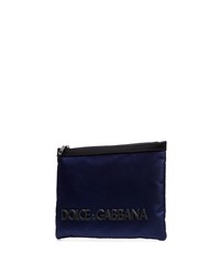 Мужской темно-синий кожаный мужской клатч от Dolce & Gabbana