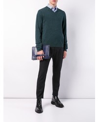 Мужской темно-синий кожаный мужской клатч от Coach