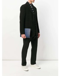 Мужской темно-синий кожаный мужской клатч от Alexander McQueen