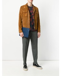 Мужской темно-синий кожаный мужской клатч от Coach