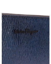 Мужской темно-синий кожаный мужской клатч от Salvatore Ferragamo