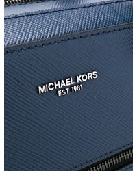 Темно-синий кожаный портфель от Michael Kors