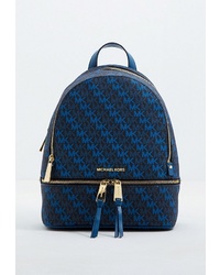 Женский темно-синий кожаный рюкзак с принтом от MICHAEL Michael Kors
