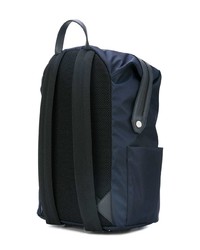 Мужской темно-синий кожаный рюкзак с принтом от Fendi