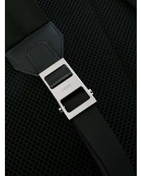 Мужской темно-синий кожаный рюкзак с принтом от Fendi