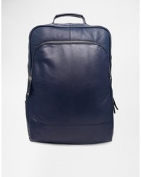 Мужской темно-синий кожаный рюкзак от Asos