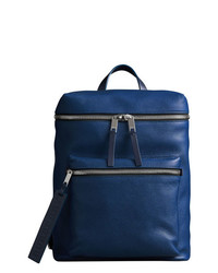 Мужской темно-синий кожаный рюкзак от Burberry