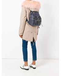 Женский темно-синий кожаный рюкзак от Salvatore Ferragamo