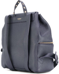 Женский темно-синий кожаный рюкзак от Salvatore Ferragamo