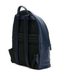 Мужской темно-синий кожаный рюкзак от Ermenegildo Zegna