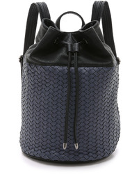 Женский темно-синий кожаный рюкзак от Deux Lux