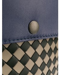 Мужской темно-синий кожаный рюкзак от Bottega Veneta