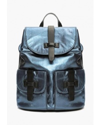 Женский темно-синий кожаный рюкзак от Keddo