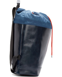 Мужской темно-синий кожаный рюкзак от Kris Van Assche