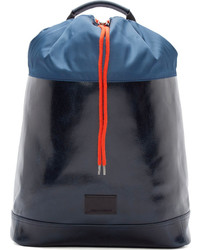Мужской темно-синий кожаный рюкзак от Kris Van Assche