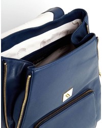 Женский темно-синий кожаный рюкзак от Modalu