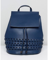 Женский темно-синий кожаный рюкзак от Lavand